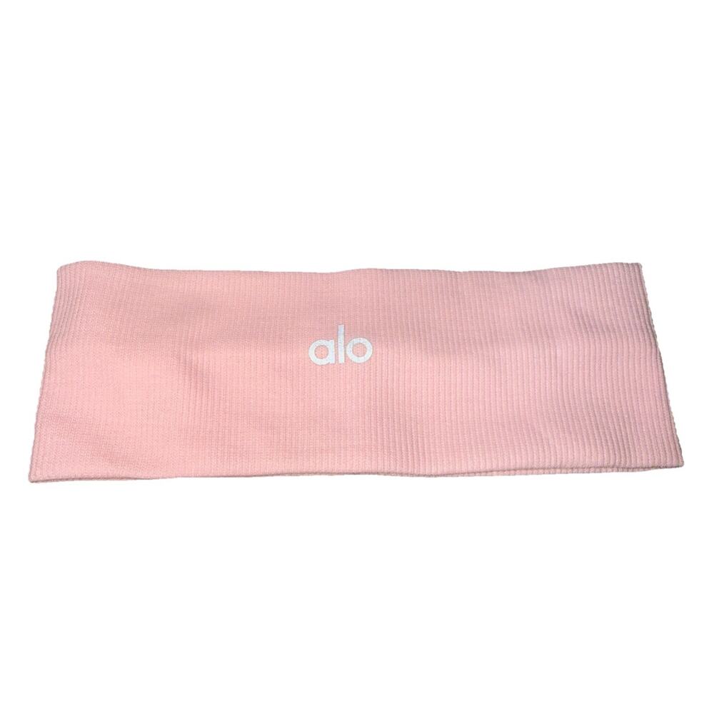 Alo Pink Ribbed Headband Unisex Adults One Size Athletic Fitness Yoga Solid